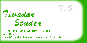 tivadar studer business card